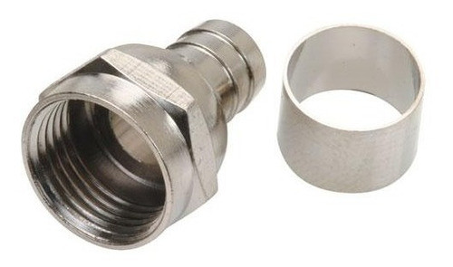 Ficha Conector Para Rg 6 Rosca Con Anillo Tv Video Coaxil X5 0