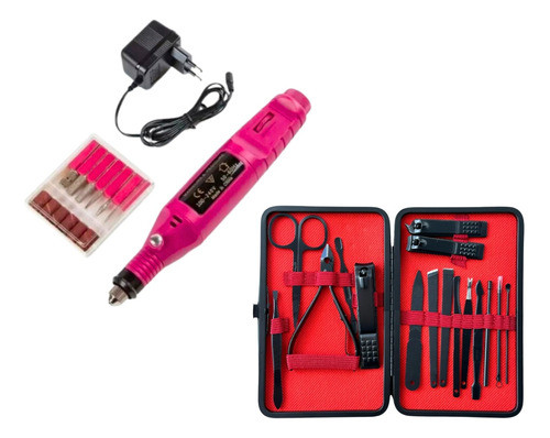 Torno Eléctrico + Set Manicuria + 6 Fresas Diamantadas Uñas 0