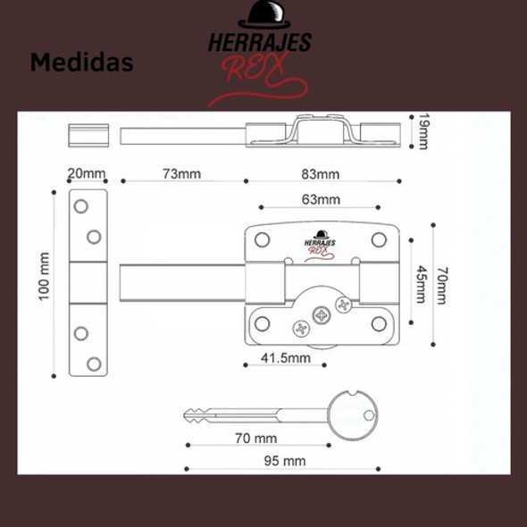 Cerrojo Puerta Seguridad 2 Llaves!! Misma Combinacion X5.!! 1