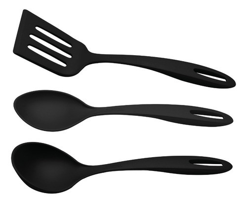 Set Utensilios X3 Ability Tramontina Teflón Color Negro 0