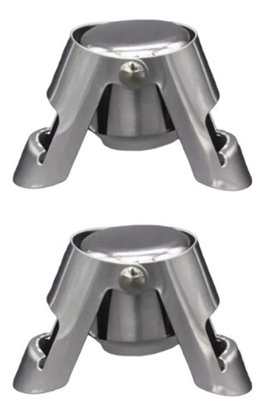 Set  X 2 Tapon Conservador De Champagne Espumante Acero Inox 0