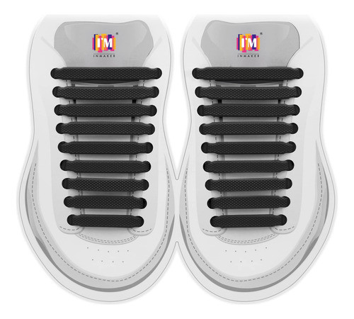 Cordones Para Zapatillas De Niños Elasticos Silicona Negro 0