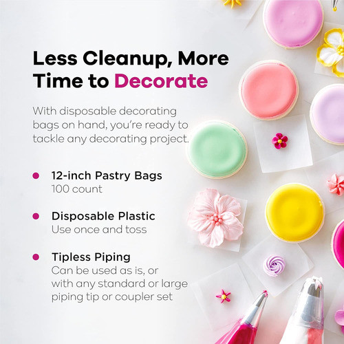Bolsas De Repostería Desechables De 12 Pulgadas Para Deco... 1