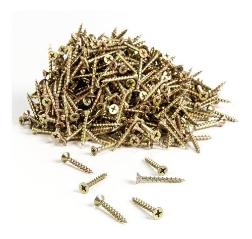 Tornillo Autoperforante Tel Madera 6x1.5/8 Dorado X 400 U 1