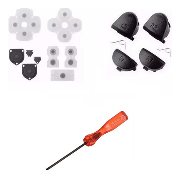 Ps4 - Reparo Borrachas + R1 E R2 + L1 E L2 + Molas + Chave X 0