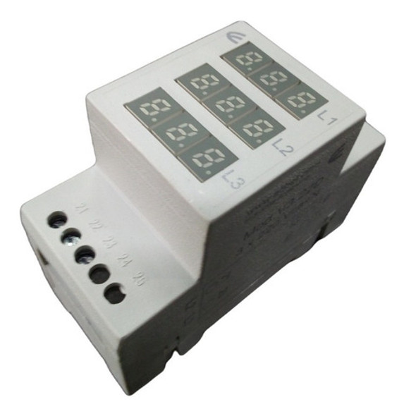 Voltimetro Digital De 3 Fases Para Riel Din Elitron V3.22d 0
