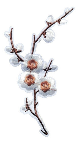 Aplique Termoadhesivo Bellas Flores Blancas Bordadas X10uni. 0