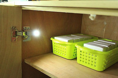 2pc Set Cocina Gabinete Bisagra Ligero Auto Luz Led Armario 1