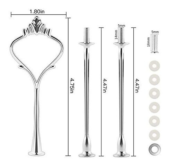 Juego De Accesorios Para Soporte De Tortas 3 Niveles Silver 1