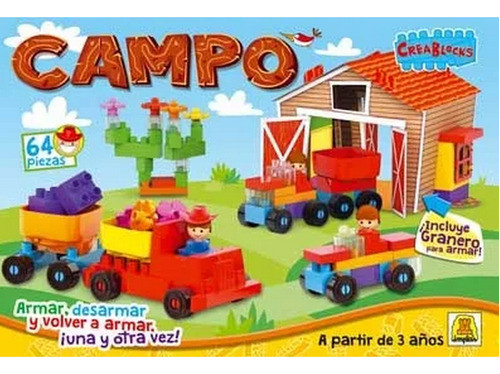 Creablocks Campo Granero 64 Piezas Bloques Ploppy 340164 1