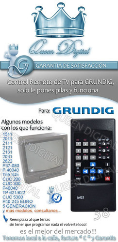 Control Remoto Para Grundig Tv Tp622 Cuc5300 Cuc200 1