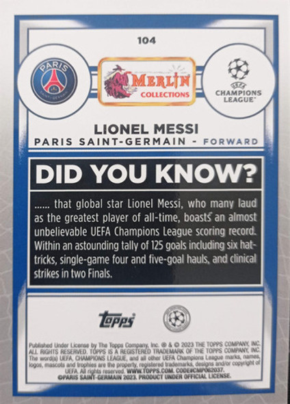 Lionel Messi Psg Champions League 2022 Merlin Colecctions 1 Lionel Messi Psg Champions League 2022 Merlin Colecctions 1