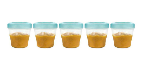 Kit 5 Potes Papinha Bebe Infantil 150ml Com Tampa 1