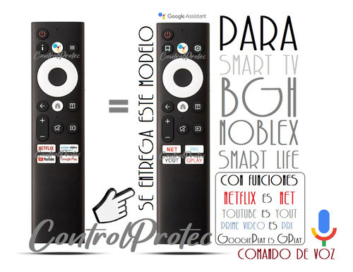 Control Remoto Db58x7500 Para Noblex Smart Tv Comando Voz 1