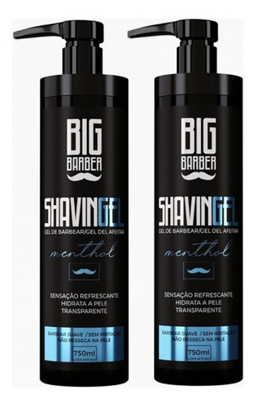 Shaving Gel De Barbear Big Barber 750ml Menthol Shaver 2 Und 0 Shaving Gel De Barbear Big Barber 750ml Menthol Shaver 2 Und 0