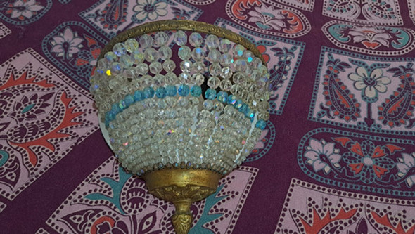 Aplique Estilo Imperio De Bronce Con Cristal De Roca 0