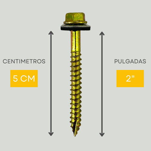 Tornillo Punta Aguja 14x2 Techo Chapa Arandela Goma 100u 1