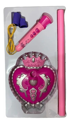 Micrófono Karaoke Con Base De Corazon + Luces + Melodías 1