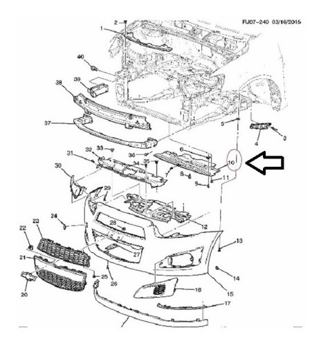 Deflector Inf Interior Parag Del Sonic Chevrolet 95025308 1