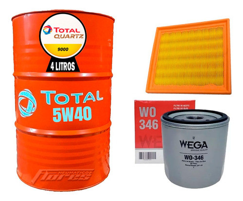 Cambio Aceite Total 5w40 4l + Kit Filtros Vw Virtus 1.6 Msi 0