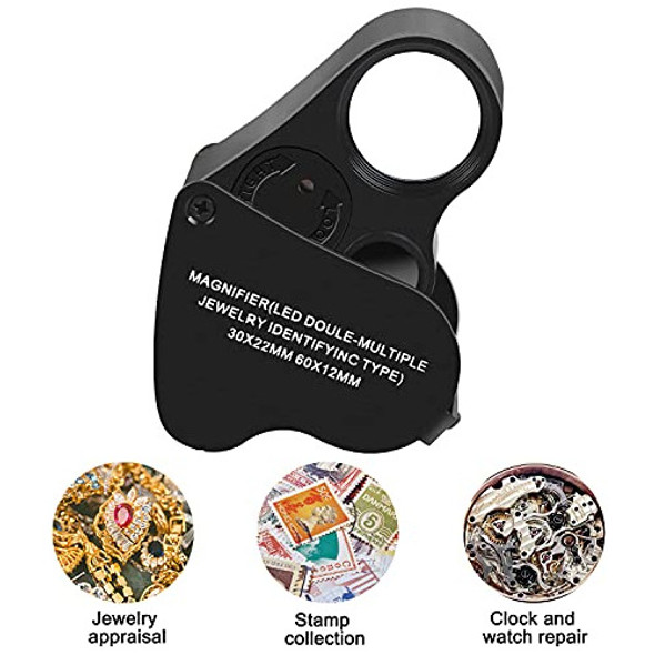 Lupas Joyería Iluminadas 30x 60x Blanca Y Negra Jarlink 1