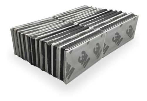 Imanes De Neodimio 20x10x1mm Potentes Niquelados Adhesivo 3m 0