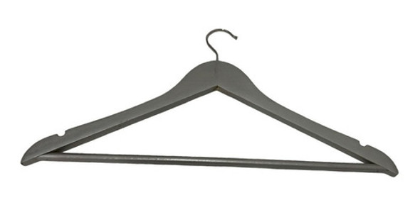 Perchas De Madera Lustradas Pack X50 Unidades Color Plateado 0