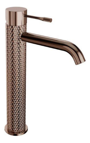 Griferia Lavatorio Alto Cuerpo Labrado En Bronce Cepillado - 0