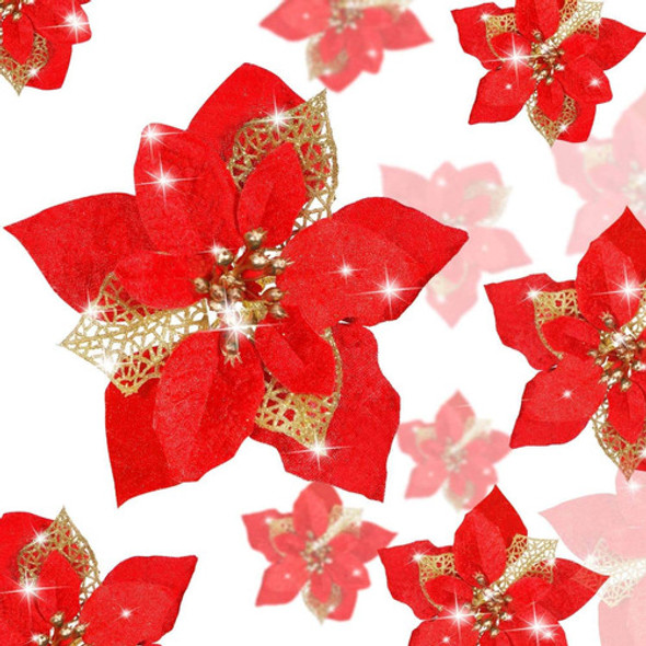 Boao 24 Piezas De Flores Artificiales De Navidad (rojo) 0