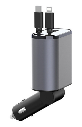 Carregador De Carro Retrátil, Carregador De Carro Usb C Fast 0