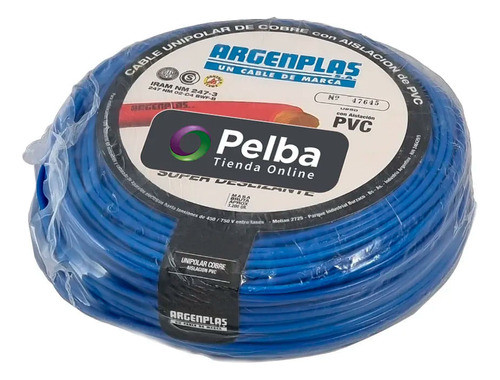 Cable Unipolar 1x2.50mm Celeste Bobina 0