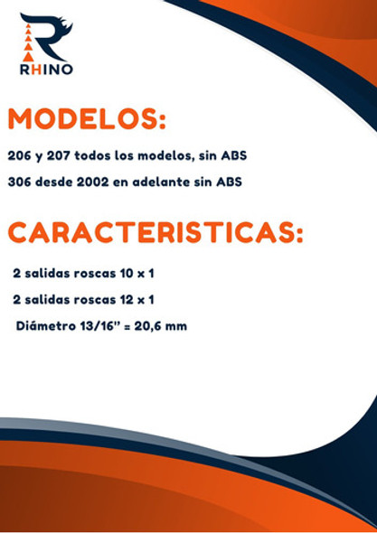 Bomba De Freno Peugeot 206 - 207 - 306 4 Salidas Sist. Bosch 1 Bomba De Freno Peugeot 206 - 207 - 306 4 Salidas Sist. Bosch 1