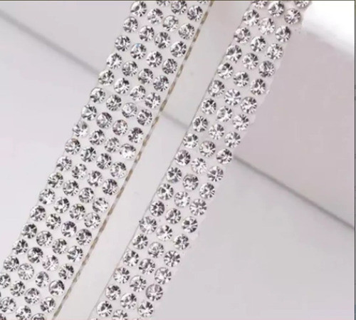 Galon Termoadhesivo 4 Filas De Strass Aplique 50cm X 1cm 1