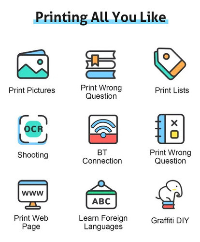 Mini Impresora Fotográfica De Papel Térmico + 11 Rollos De E 1