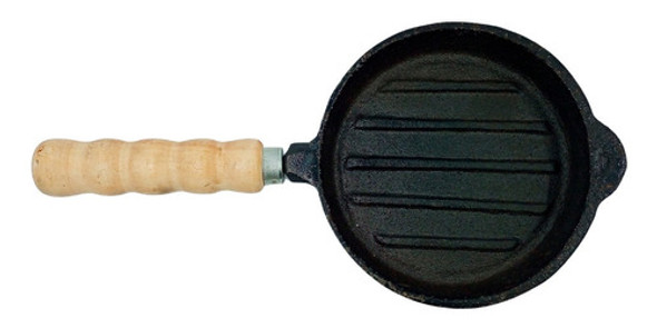 Provoletera Acanalada Fundición De Hierro Mango Madera 16cm 0