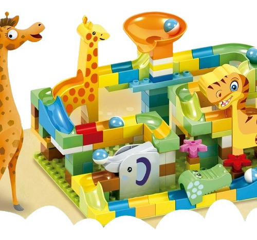 Bloques De Construcción Animales Con Bolita Y Recorrido 200p 0