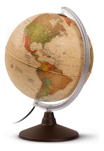 Globo Terrestre Vintage Marco Polo Led 30cm - Abajur 1
