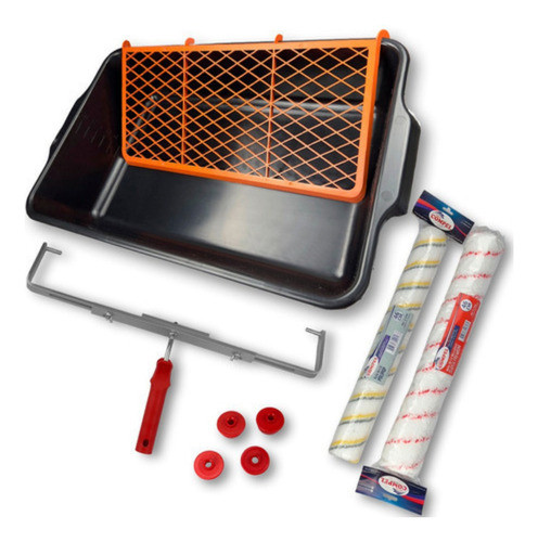 Kit  Para Pintura Rende Mais Bandeja Versátil Suporte E Rolo 0