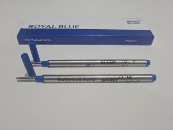 2 Cartucho Refil Tinta Carga Azul Caneta Montblanc Rolerbal 0