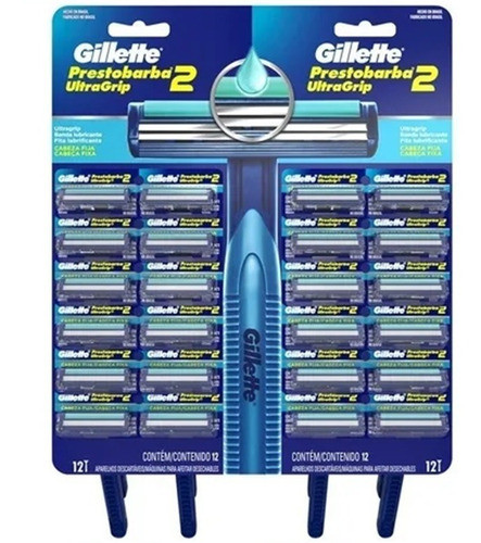 Gillette Prestobarba Ultragrip Cabeça Fixa Cartela Com 24 0