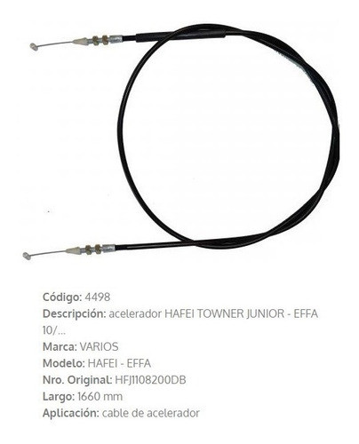 Cable De Acelerador Asia Towner 1.0/effa Cargo 1.0 0