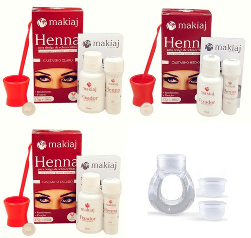 Kit 3 Henna Sobrancelha Makiaj Efeito Natural + Anel Batoque 0