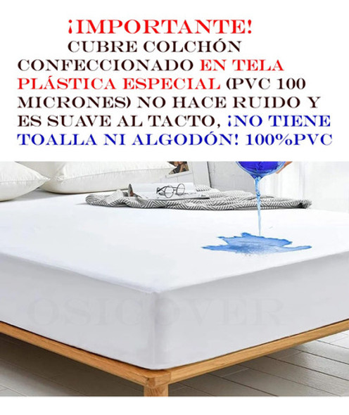 Funda Cubrecolchon Protector Impermeable Queen Reforzada Pvc 1
