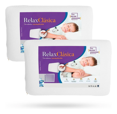 Pack X2 Almohada Tms Relax Clásica Inteligente C/ Funda S/c* 0