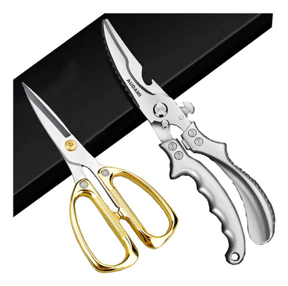 Tijeras De Cocina Pesadas, 2 Piezas, Acero Inoxidable 0