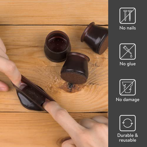 Regatones Para Sillas Silicona, Nogal - Medium - Pack 32u 1