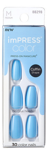 Press On Nails Kiss Impress No Glue Mani 'serene Blue' Coffi 0