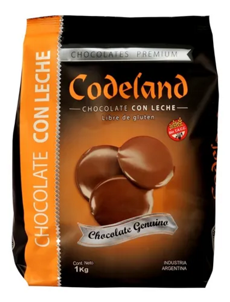 Codeland Milk Chocolate Medallions – 1 kg Gluten-Free – Premium Baking & Snacking Chocolate – Made in Argentina