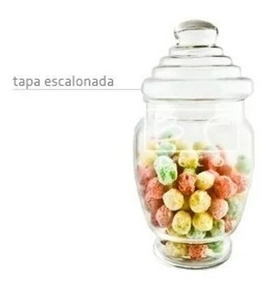 Caramelera Vidrio Bombonera Con Tapa Candy Bar 1