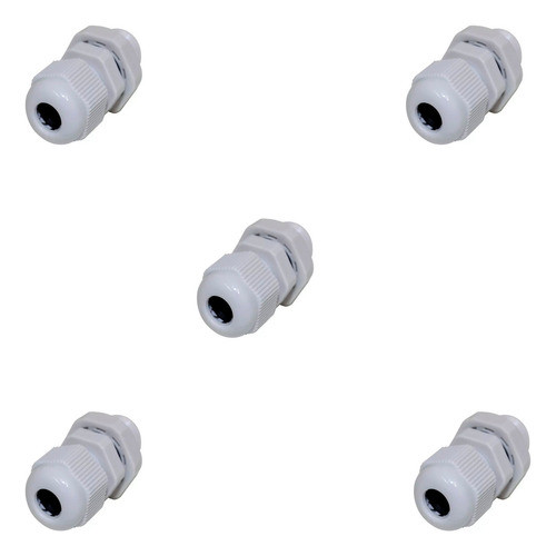 5 Prensa Cabo Nylon Pg7 3-7mm Cinza C/porca Metaltex 0
